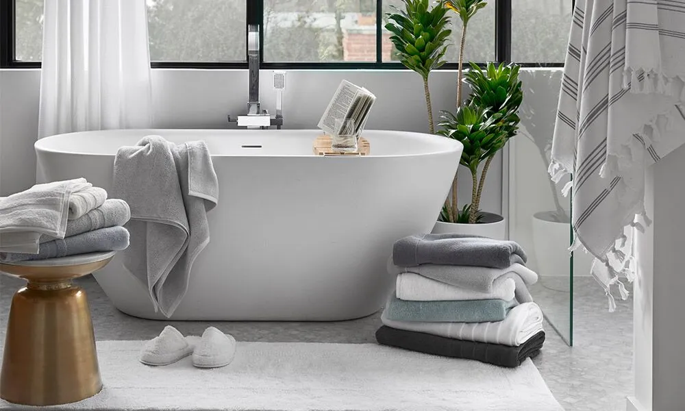 fluffy towels and bathrobes made of materials like Egyptian or Turkish cotton. 
